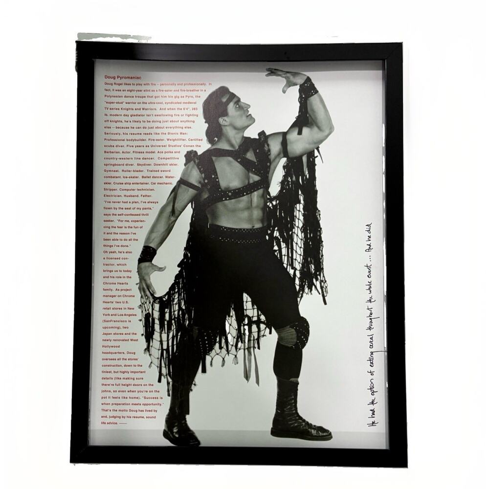 Chrome Hearts 9x11 Framed Magazine cutout poster “Doug Pyromaniac”